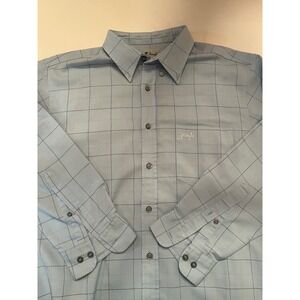 Pringle of Scotland Men's Long Sleeve Button Up Shirt Blue Size XL